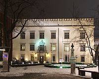 Wielopolski Palace in winter, today