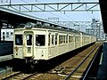 A Tobu 7800 series EMU at Hikifune Station, in the 1980s or earlier