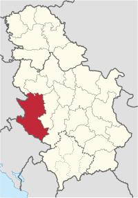 Location of the Zlatibor District within Serbia