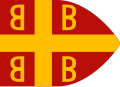 Imperial banner of the Palaiologos dynasty, as recorded by pseudo-Kodinos and one of the Byzantine flags depicted in the Castilian Conosçimiento de todos los reynos (ca. 1350)[56]