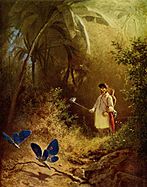 The butterfly hunter, 1840, a depiction from the era of butterfly collection
