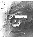 Great amounts of water were required to carry out the erosion shown in this Viking image. Image is located in Lunae Palus quadrangle. The erosion shaped the ejecta around Dromore crater.
