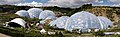 Image 14 Eden Project Photo credit: Jürgen Matern Panoramic view of the geodesic dome structures of the Eden Project, a large-scale environmental complex near St Austell, Cornwall, England. The project was conceived by Tim Smit and is made out of hundreds of hexagons (transparent biomes made of ETFE cushions) that interconnect the whole construction together. The project took 2½ years to construct and opened to the public in March 2001. More featured pictures