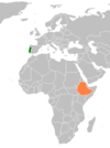 Location map for Ethiopia and Portugal.