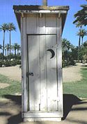 Outhouse used in the 19th century: Sahuaro Ranch in Glendale, Arizona, US