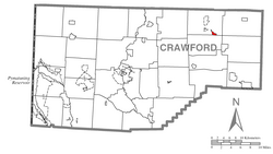 Location of Riceville in Crawford County