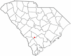 Location of Ehrhardt, South Carolina