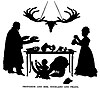 An illustrated silhouette of the Buckland family.
