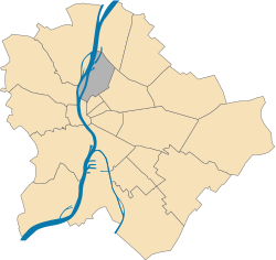 Location of District XIII in Budapest (shown in grey)