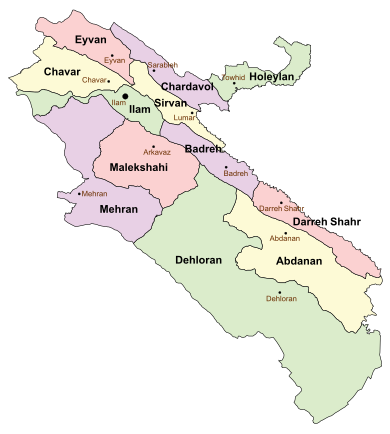 Counties of Ilam Province
