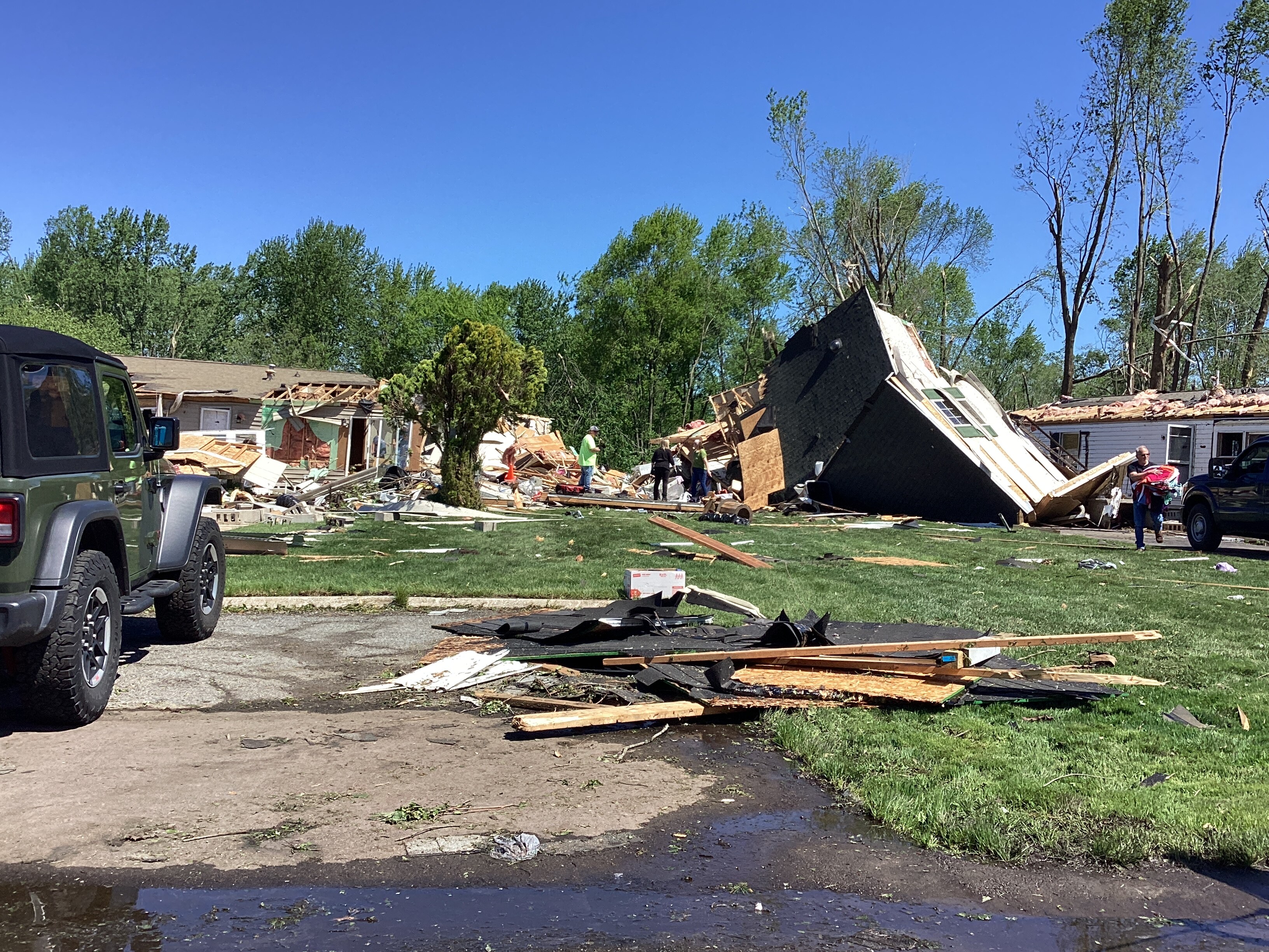 Mobile homes that were destroyed at high-end EF2 intensity in Portage, Michigan.