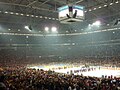 Veltins-Arena during the opening game of the 2010 IIHF World Championship, which was attended by 77,803 people.