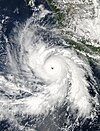 Hurricane Rick at peak intensity as a Category 5 hurricane, October 17, 2009