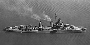 USS Gillespie (DD-609) at anchor on 10 October 1942