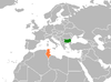 Location map for Bulgaria and Tunisia.