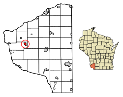 Location of Bloomington in Grant County, Wisconsin.