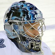 Leafs goaltender James Reimer's "Optimus Prime" themed mask
