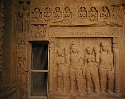 Sculptures in the Great Chaitya (veranda).