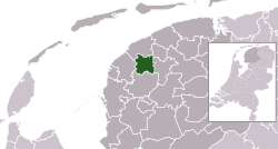 Location in the province of Friesland in the Netherlands
