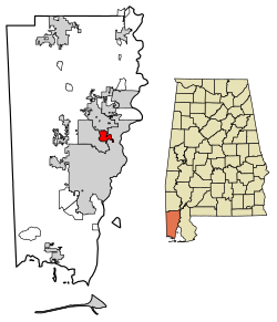 Location in Mobile County, Alabama