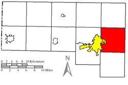 Location of Richland Township in Defiance County
