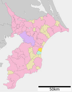 Location of Shirako in Chiba Prefecture