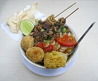 Soto with tripes and cockles satays