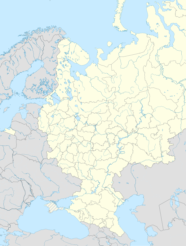 Map of Russia with the teams of the 2007 Russian Premier League
