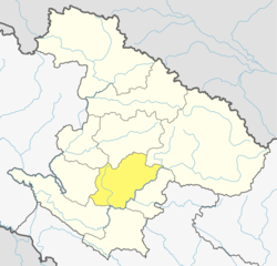 Location of Jajarkot District (dark yellow) in Karnali