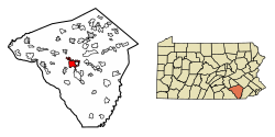 Location of Lancaster in Lancaster County, Pennsylvania.