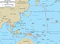 Pacific War Theater Areas map 1942, Pacific Ocean Areas