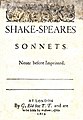 First edition of Shakespeare's sonnets