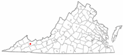 Location of Claypool Hill, Virginia