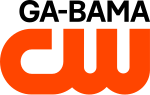 The CW logo in Red Orange with the word "GA-BAMA" in a black sans serif, right justified, above it.