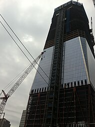 Progress as of May 2, 2011, Steel is up to the 64th floor and glass is at the 36th floor.