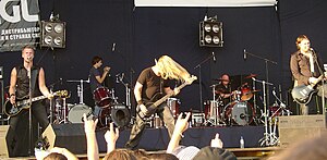 Lake of Tears at ProRock 2009 in Ukraine. From left to right: Fredrik Jordanius, Mikael Larsson, Johan Oudhuis and Daniel Brennare.