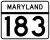 Maryland Route 183 marker