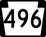 Pennsylvania Route 496 marker