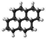 Ball-and-stick model of the perhydropyrene molecule