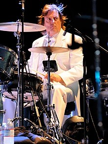 Prairie Prince drumming during Todd Rundgren's "A Wizard, a True Star Tour" in San Francisco, 2009