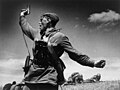 Image 7 Kombat Photograph credit: Max Alpert Kombat (Russian for 'battalion commander') is a black-and-white photograph by Soviet photographer Max Alpert. It depicts a Soviet military officer, armed with a TT pistol, raising his unit for an attack during World War II. This work is regarded as one of the most iconic Soviet World War II photographs, yet neither the date nor the subject is known with certainty. According to the most widely accepted version, it depicts junior politruk Aleksei Gordeyevich Yeryomenko, minutes before his death on 12 July 1942, in Voroshilovgrad Oblast, now part of Ukraine. The photograph is in the archives of RIA Novosti, a Russian state-owned news agency. More selected pictures