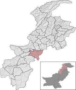 Kohat District (red) in Khyber Pakhtunkhwa