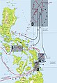The four main actions in the Battle of Leyte Gulf: 1 Battle of the Sibuyan Sea 2 Battle of Surigao Strait 3 Battle off Cape Engaño 4 Battle off Samar. Leyte Gulf is north of 2 and west of 4. The island of Leyte is west of the gulf.