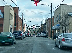 Main Street in Paintsville decorated for Christmas 2010