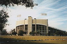 A photo of the exterior of Tampa Stadium