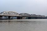 A multi-span simple truss bridge, Vivekananda Setu over the Hooghly River in Kolkata, India