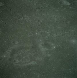 Oblique color view, facing south, also from Apollo 16
