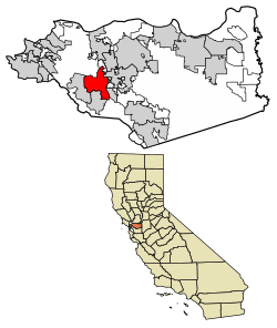 Location of Lafayette in Contra Costa County, California