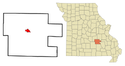 Location of Salem, Missouri