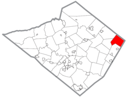 Location of Hereford Township in Berks County, Pennsylvania